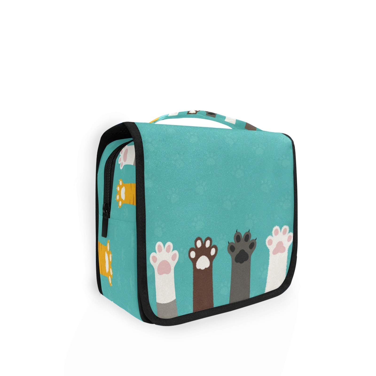 Cute Cat Paw Hanging Toiletry Bag - Waterproof Travel Cosmetic Organizer for Bathroom & Travel