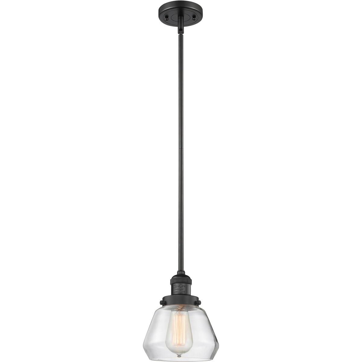 Innovations 201S-BK-G172-LED Matte Black LED Mini Pendant Light - Modern Hanging Fixture for Kitchen Island, Dining Room, or Bedroom Lighting