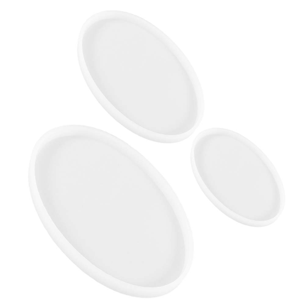ARTIBETTER 3-Pack Silicone Resin Tray Molds - Oval Shaped Epoxy Platter & Coaster Molds for DIY Crafting, Crystal Clear Resin Casting - Perfect for Home Decor, Jewelry Displays & Gift Making
