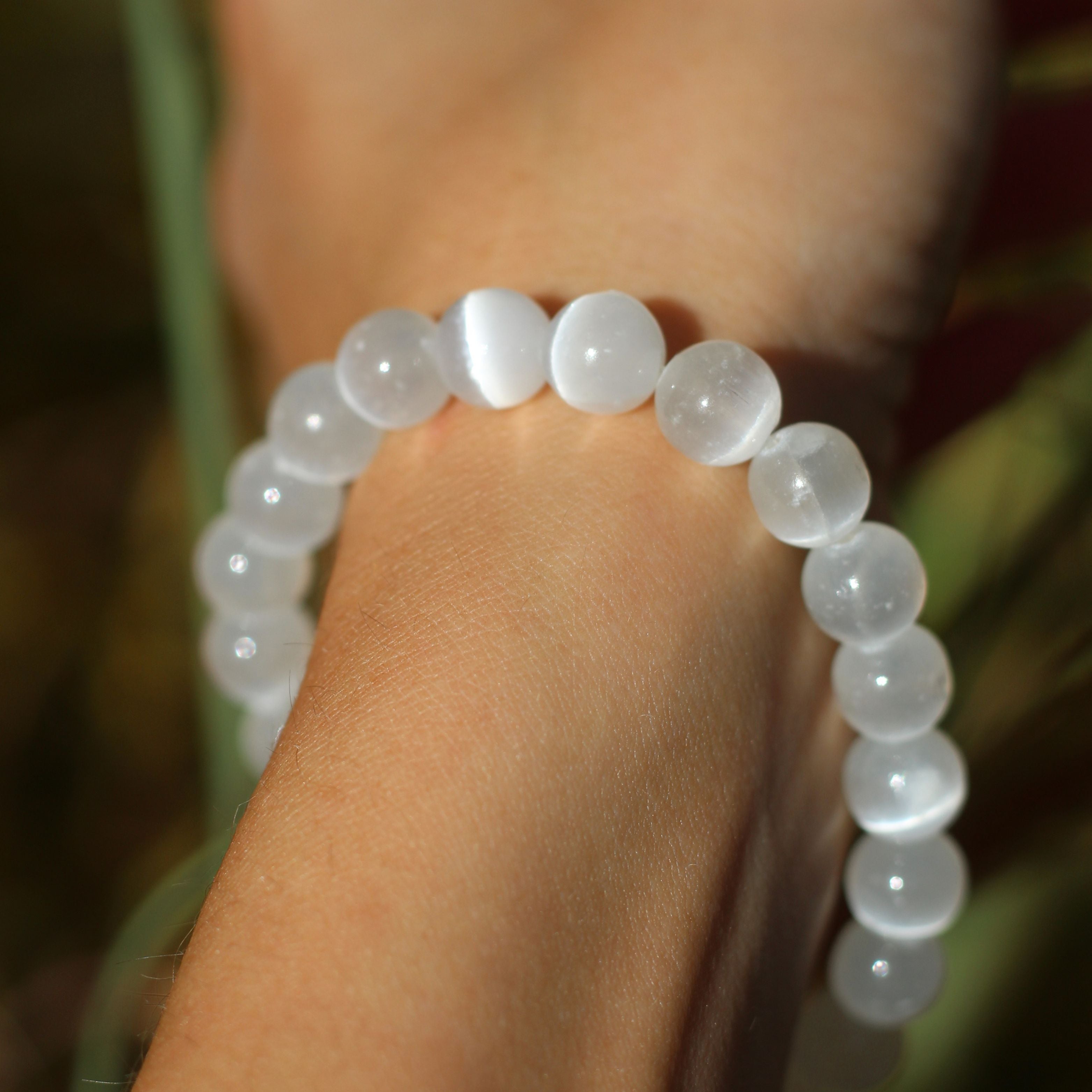 Natural Selenite Healing Bracelet for Women - Chakra Balancing & Positive Energy - Yoga, Meditation & Spiritual Jewelry Gift