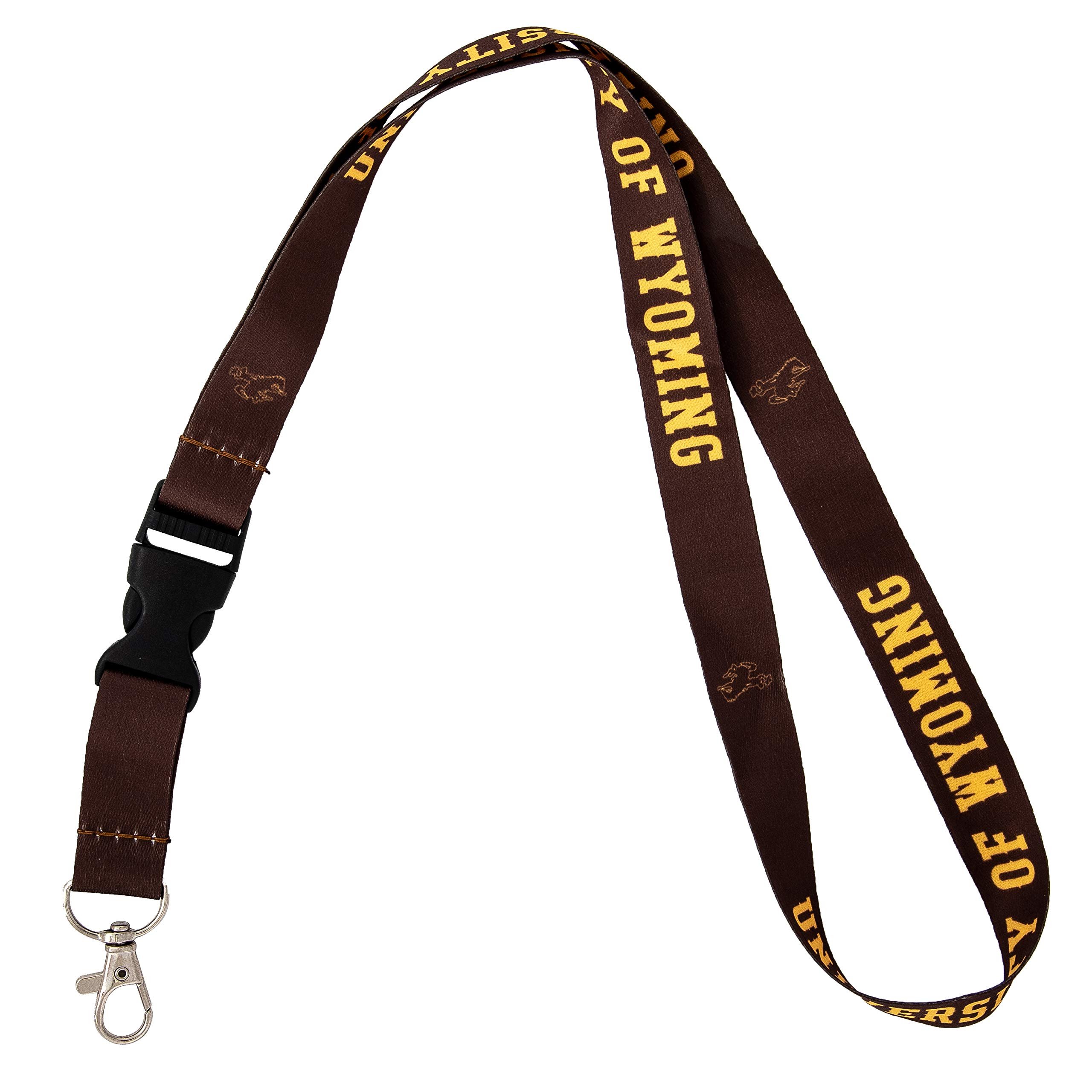 University of Wyoming UWYO Cowboys Lanyard - Detachable Breakaway Keychain with Snap Buckle for Car Keys & ID Badge Holder (Brown) | Perfect for Campus, Work & Events
