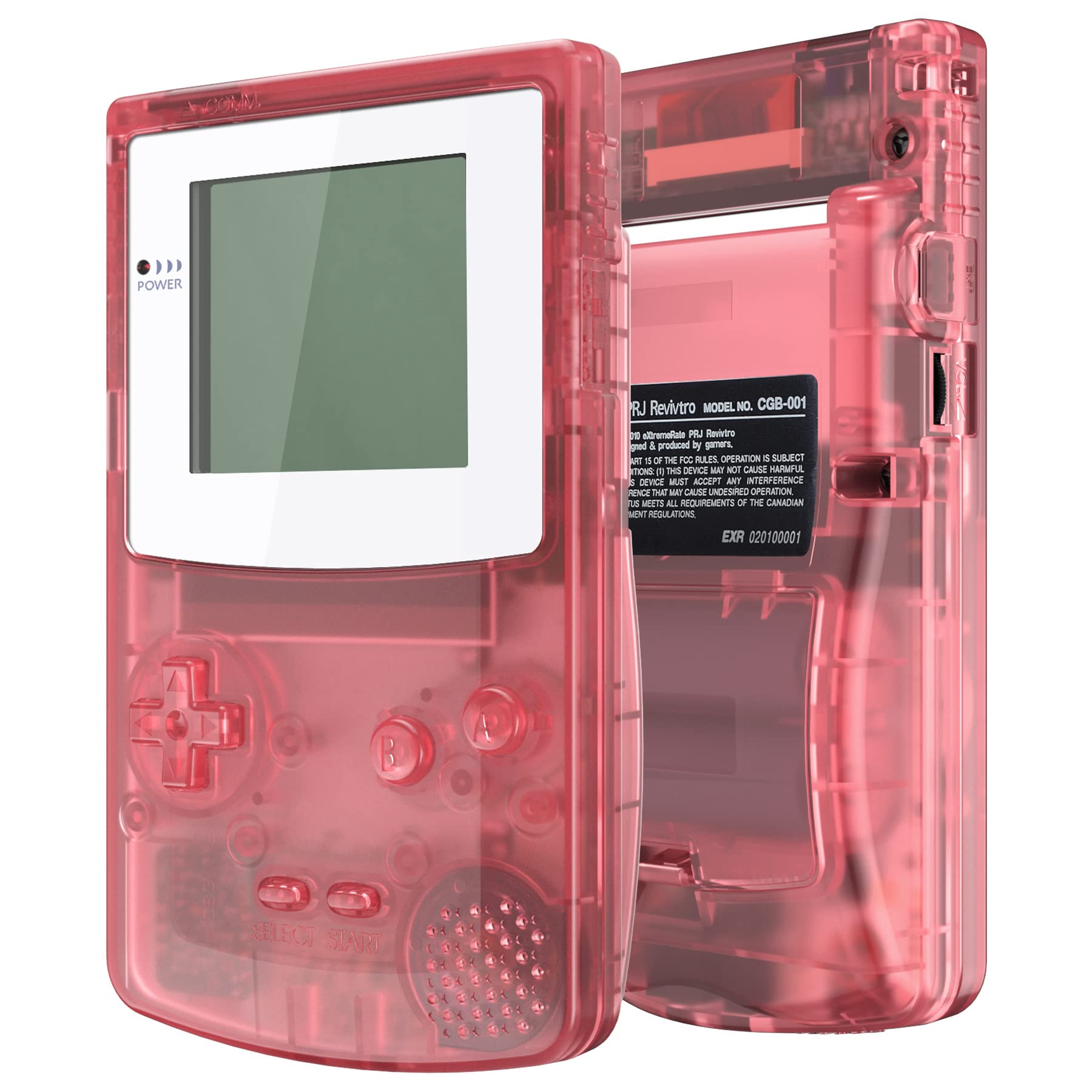 Upgraded eXtremeRate Cherry Pink Replacement Shell & White Screen Lens for Gameboy Color (GBC) - Compatible with OSD IPS, Regular IPS & Standard LCD Screens - Perfect for Console Modding & Retro Gaming Enthusiasts - Ideal for DIY Repairs, Custom Builds & Collectors