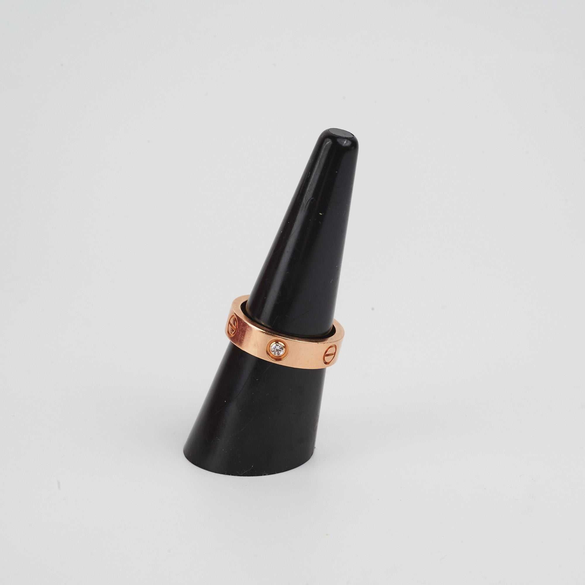 Cartier Love Ring 18K Rose Gold with 3 Diamonds - Size 59 Wedding Band, Anniversary Gift for Her, Romantic Jewelry for Couples