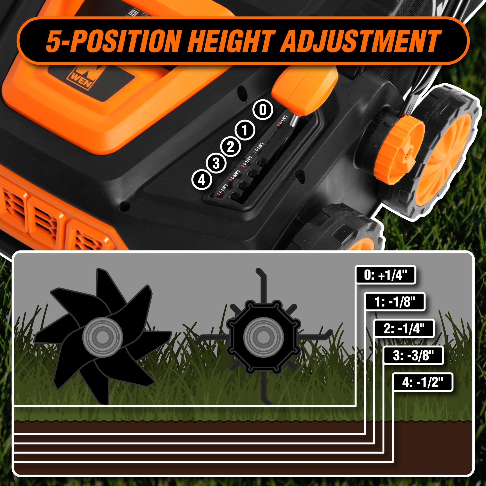 WEN DT1315 15-Inch 13 Amp 2-in-1 Electric Dethatcher & Scarifier with Collection Bag | Lawn Care & Yard Maintenance for Thatch Removal & Soil Aeration