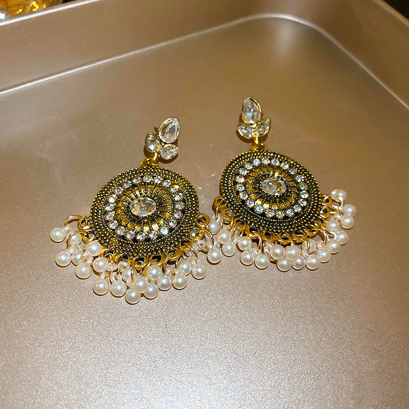 Sparkling Rhinestone Alloy Dangle Earrings for Women - Elegant Party Jewelry for Weddings, Prom & Evening Events