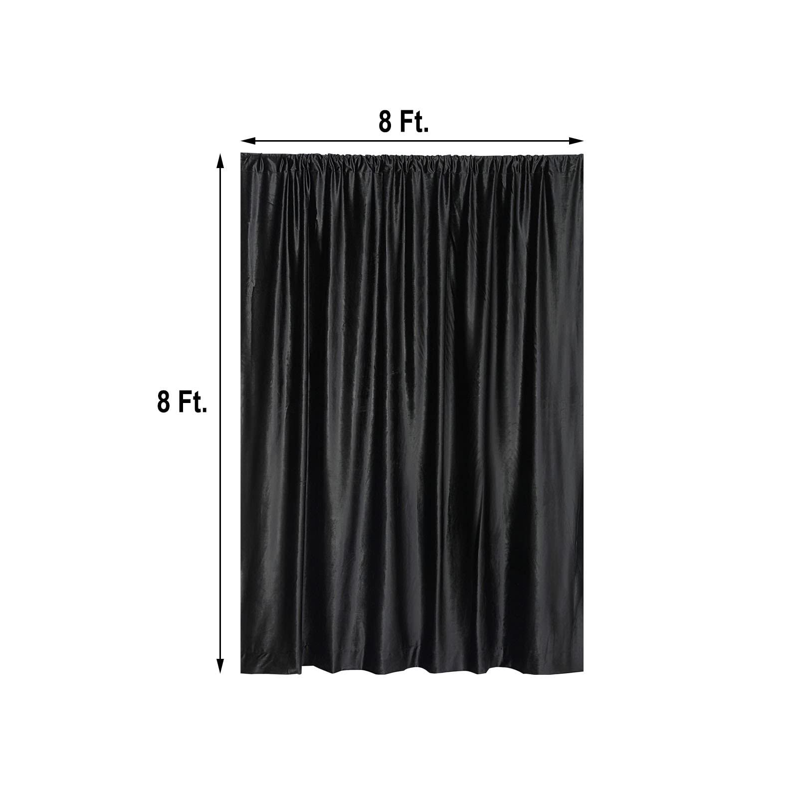 BalsaCircle 8x8 Feet Black Velvet Backdrop Curtain - Premium Photography Backdrop for Wedding Ceremonies, Receptions, Parties & Photo Booths | Elegant Home Decor for Events & Studio Shoots