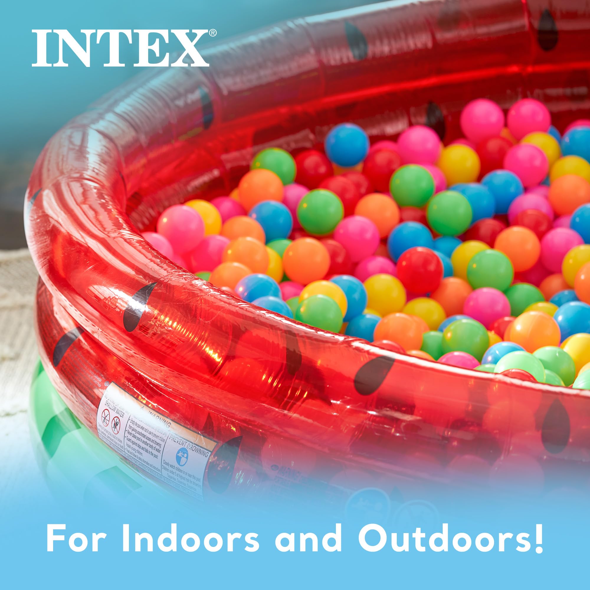 Intex 66-Inch Round Inflatable Outdoor Kids Swimming Pool - Watermelon Design for Ages 2+ - Perfect for Backyard Fun, Summer Parties, and Family Gatherings
