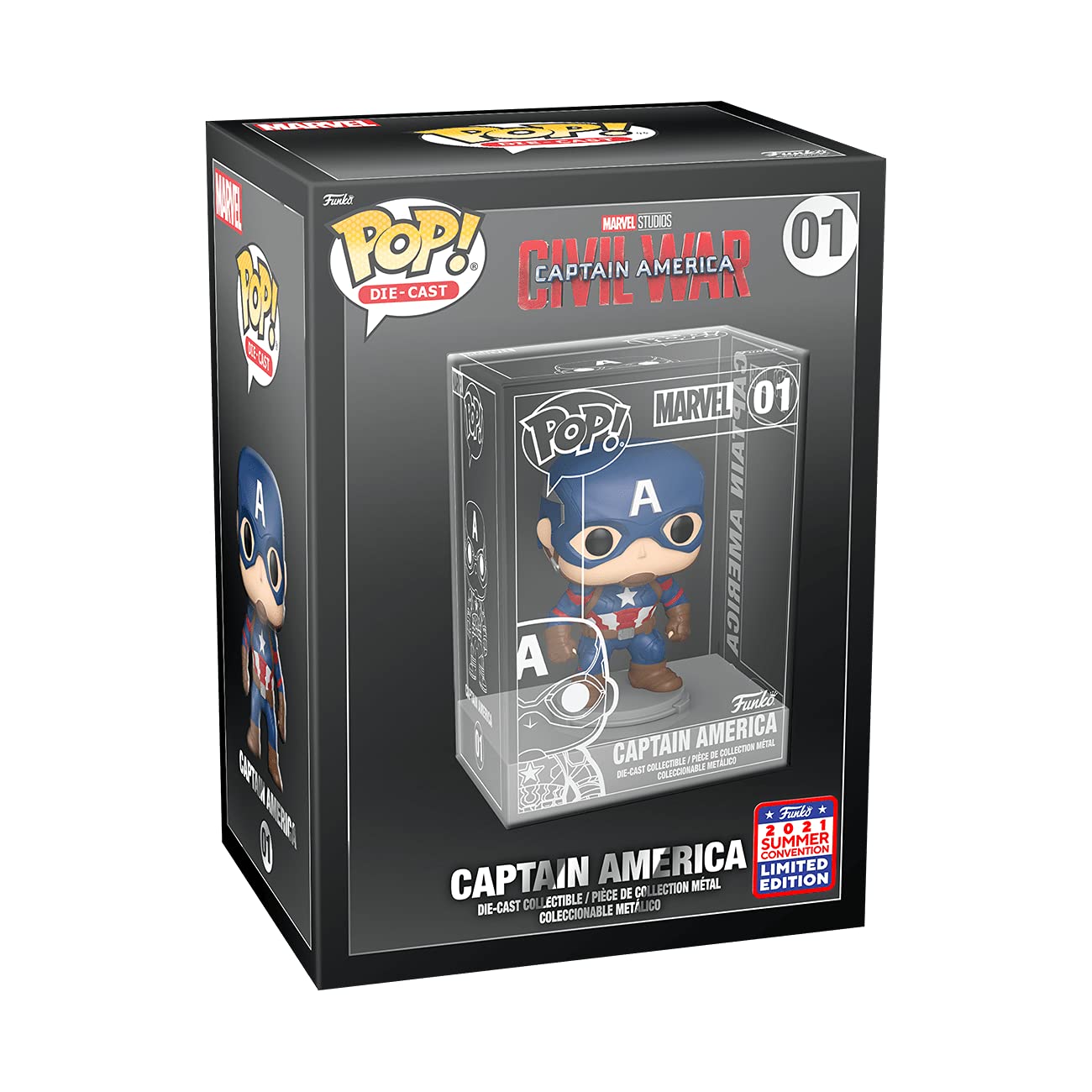 Funko POP! Marvel Die-Cast Captain America #01 Collectible Figure – Perfect for Marvel Fans, Comic Book Collectors, and Home Office Display