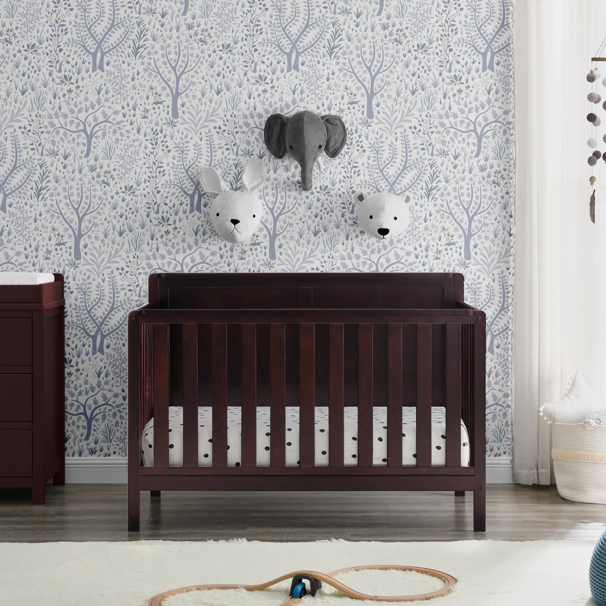 Hartley 6-in-1 Convertible Baby Crib - Toddler Bed & Full-Size Bed Frame - Nursery Furniture for Boys & Girls - Perfect for Newborn to Teen Years