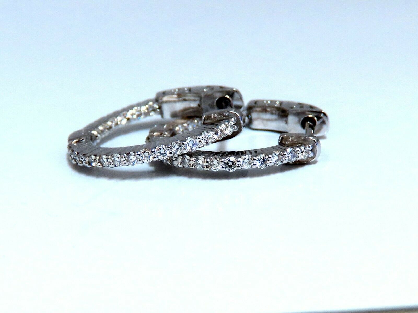 14K Gold 0.30ct Natural Diamond Hoop Earrings for Women - Inside/Out Design Perfect for Everyday Wear, Parties & Special Occasions