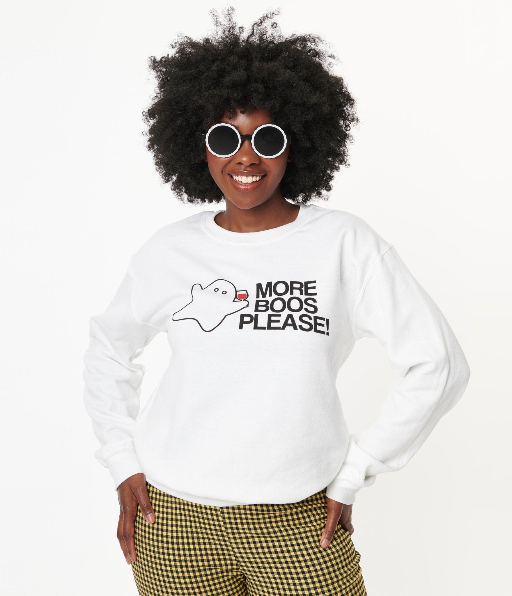 More Boos Please Halloween Graphic Sweatshirt - Cute & Spooky Pullover for Women & Teens - Perfect for Halloween Parties, Trick or Treat & Fall Outfits