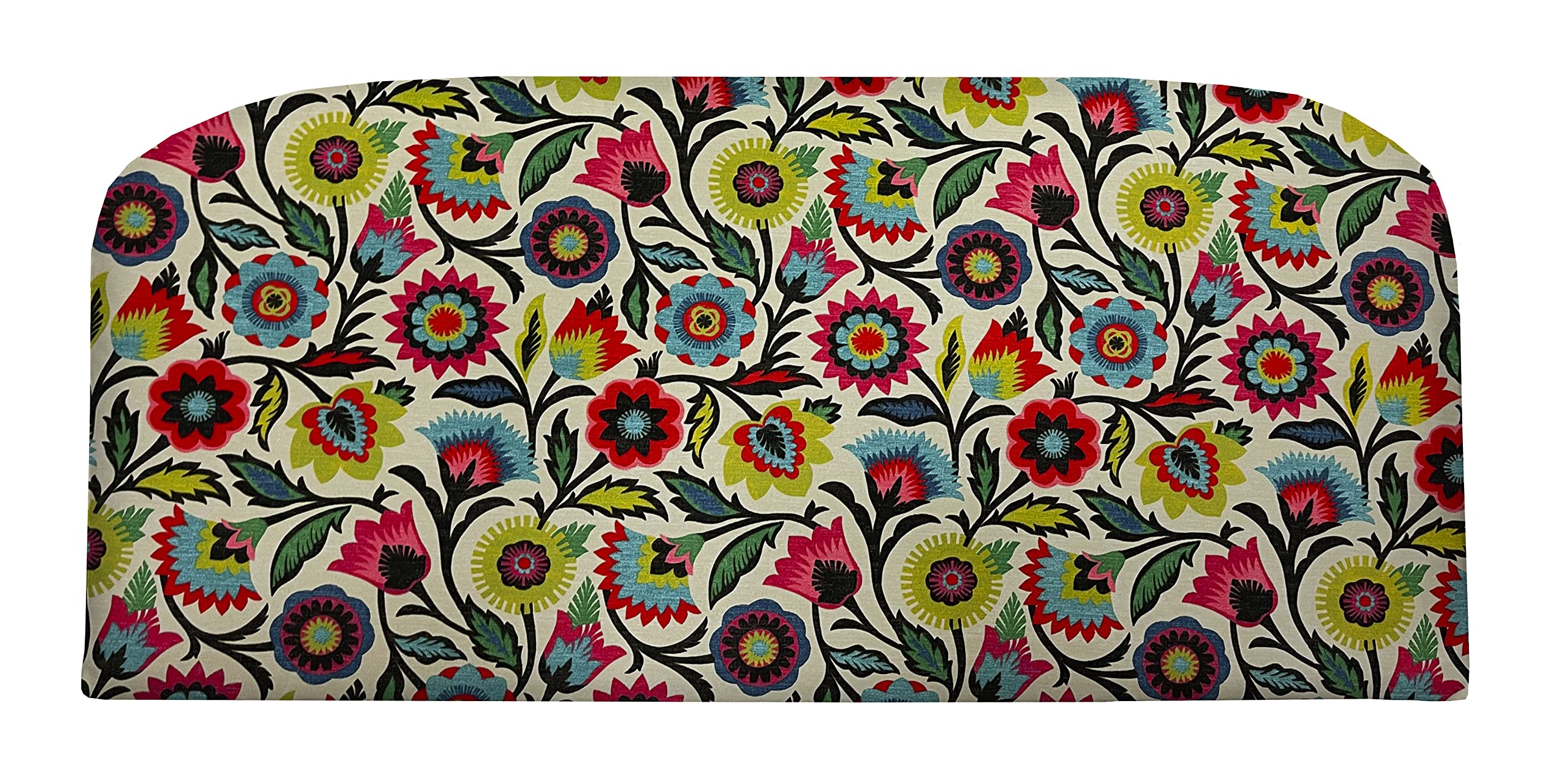 RSH Décor Indoor Outdoor Single Foam Wicker Loveseat Cushion - Standard Size Fiesta Floral Desert Flower Pattern - Perfect for Patio, Deck, Sunroom & Porch Furniture