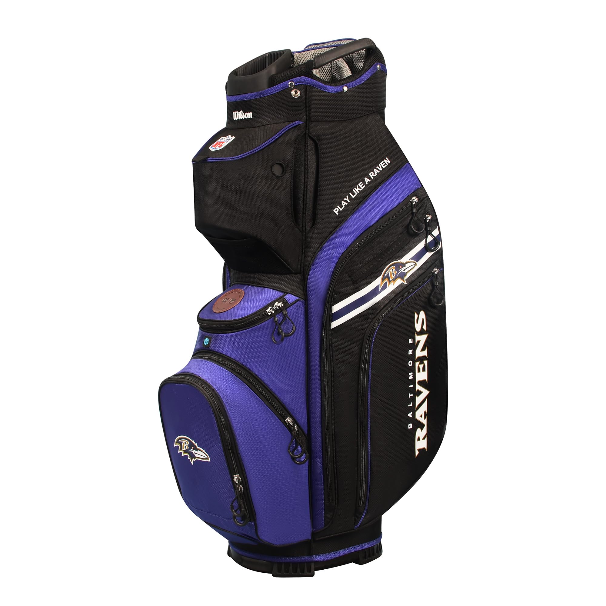 Wilson NFL Official Baltimore Ravens Golf Cart Bag - Durable & Lightweight for Golf Enthusiasts | Perfect for Course Rounds, Tournaments & Tailgating