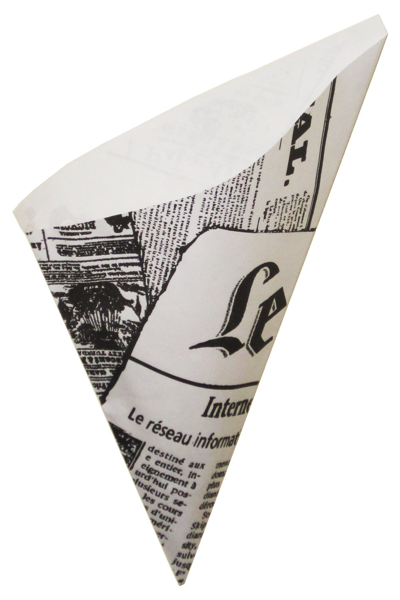 Eco-Friendly Disposable French Newspaper Paper Cones - Medium Size (8.5oz) for French Fries & Snacks | Food Service & Party Supplies | 1465 Count Pack | European Made | Perfect for Restaurants, Cafes & Events