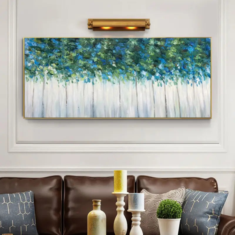 Beautiful Flower and Tree Painting #FT026 - Handmade Canvas Art for Home Decor, Living Room, Bedroom & Office Wall