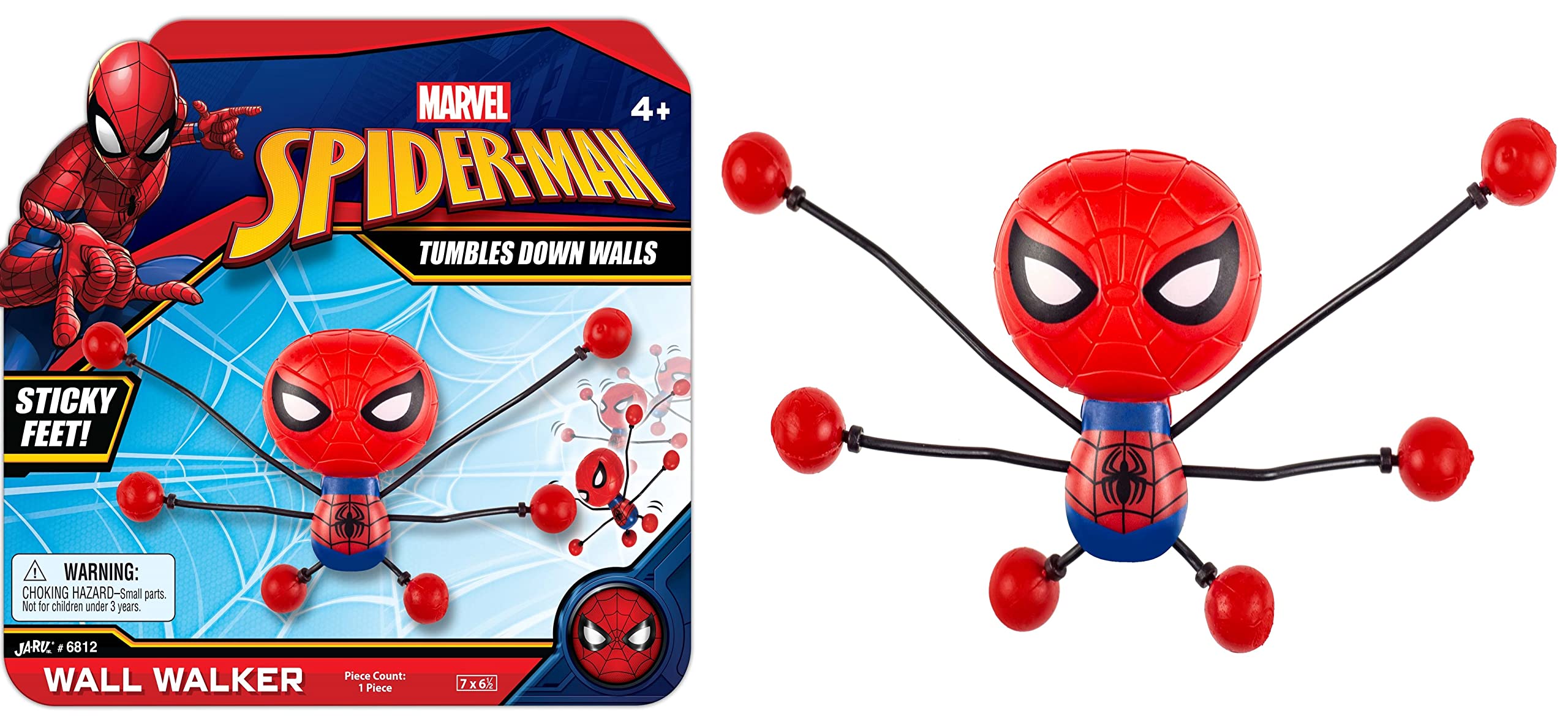 JA-RU Spiderman Stretchy Window-Crawler Toy (1 Unit) - Marvel Avengers Superhero Wall-Climbing Sticky Fidget Toy for Kids - Fun Stress Relief & Window Walking Activity for Boys & Girls - Perfect for Playtime, Birthday Gifts & Superhero Pretend Play