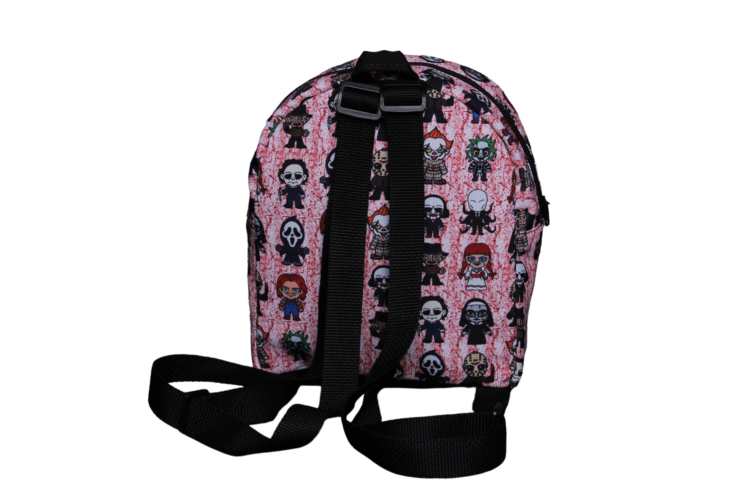 Chibi Horror Characters Mini Backpack - Cute Kawaii Anime Style Small Backpack for Cosplay, School & Travel | Perfect for Halloween, Conventions & Everyday Use
