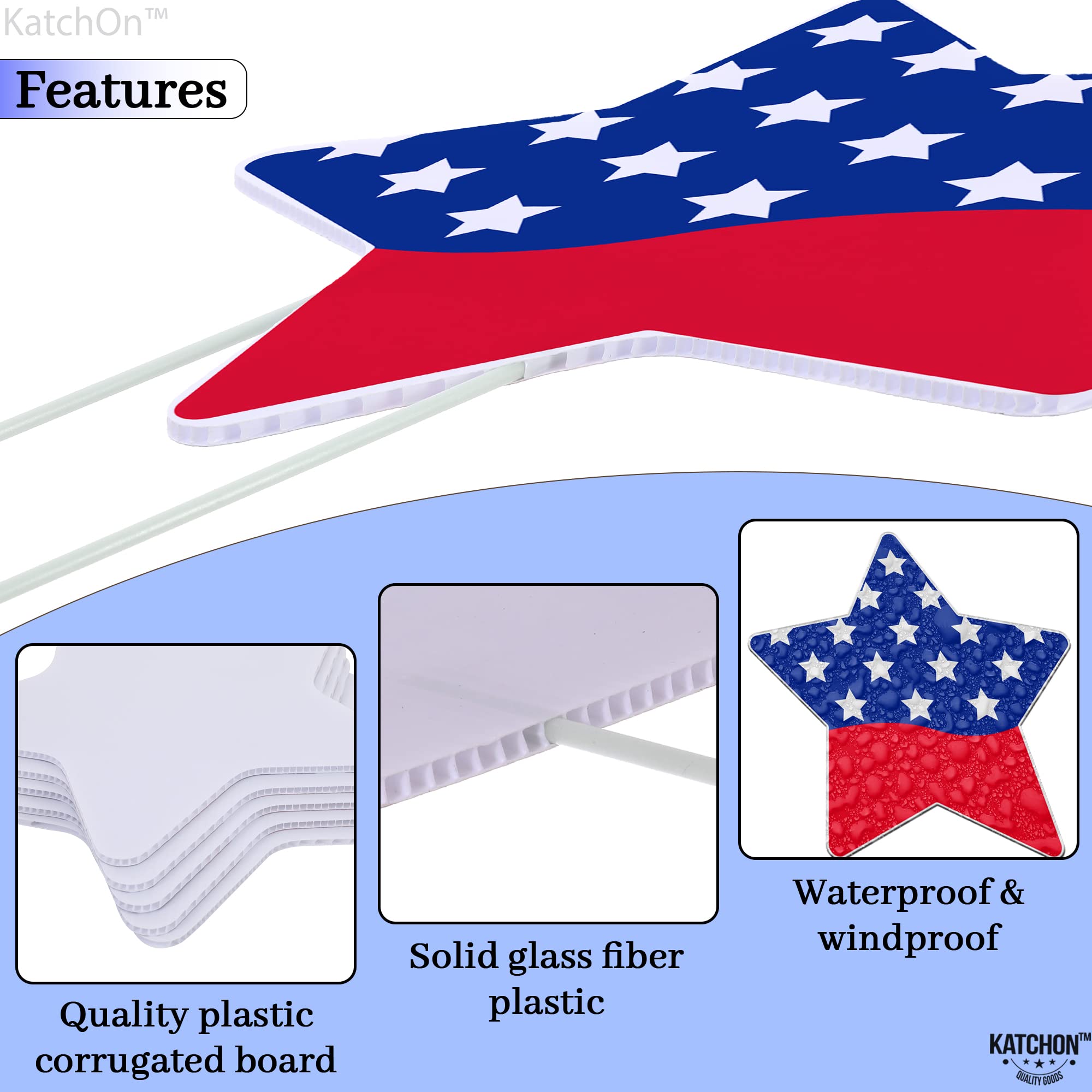 4th of July Yard Signs with Stakes - Patriotic Outdoor Decorations for Independence Day | USA Flag Lawn & Garden Decor | Perfect for Backyard, Front Yard & Party Celebrations