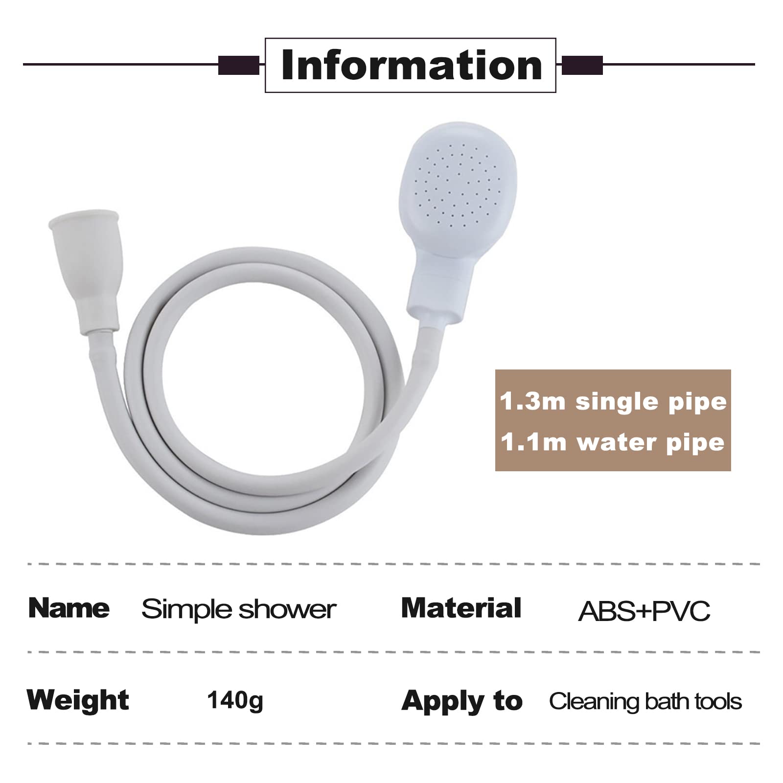 Portable Handheld Pet Shower Head with Stainless Steel Clamp - Adjustable Shower Hose Attachment for Bathtub, Sink & Faucet | Perfect for Dog Bathing, Pet Grooming & Outdoor Cleaning