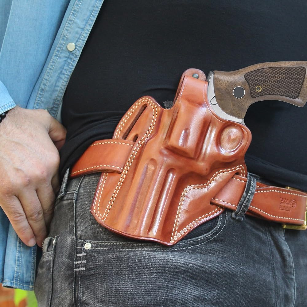 Premium Leather OWB Pancake Holster with Thumb Break - Fits Ruger GP-100 .357 Magnum 4.20