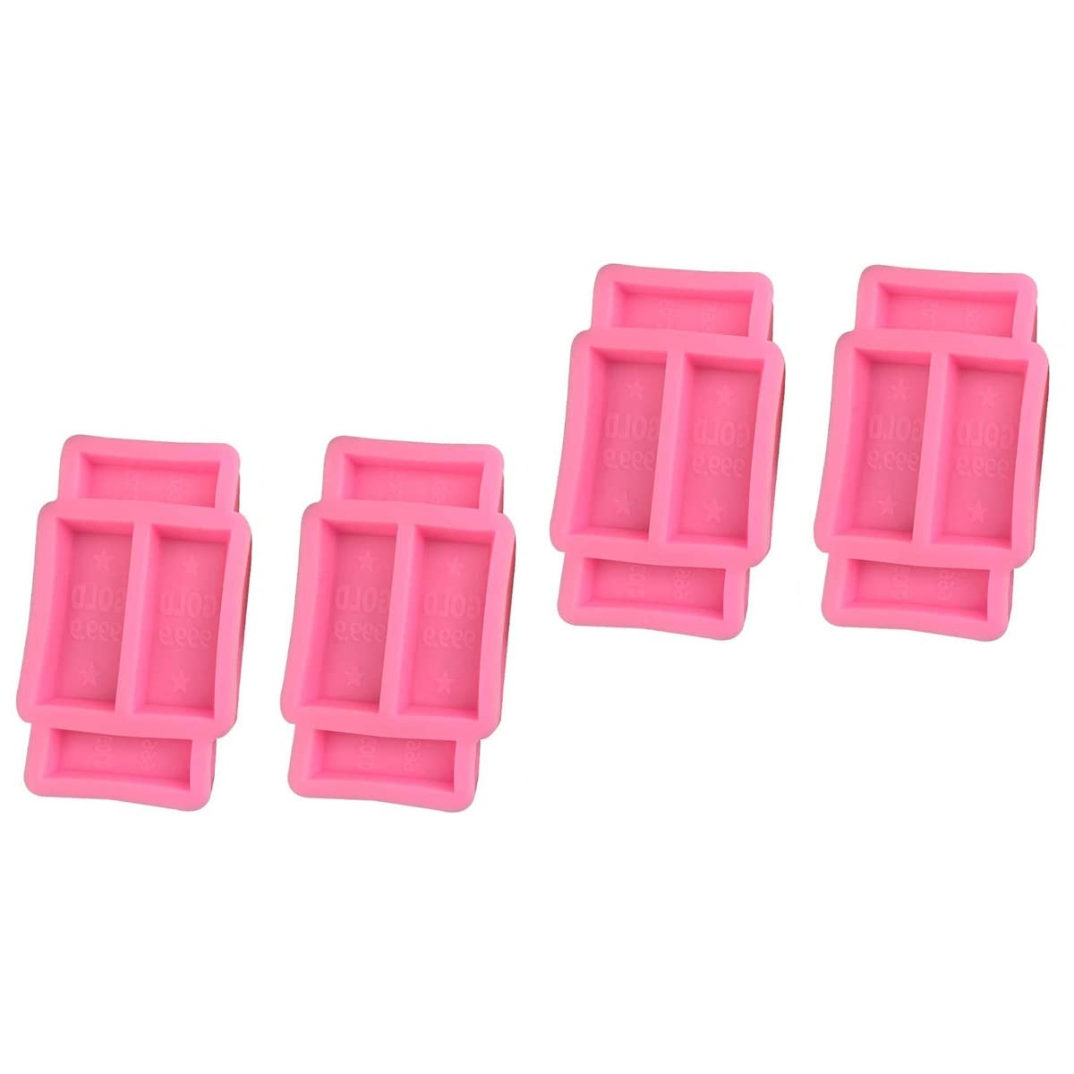 Gold Brick Silicone Molds 4pcs - for Chocolate, Candy & Baking - Perfect for Protein Bars, Cheesecake & Soap Making