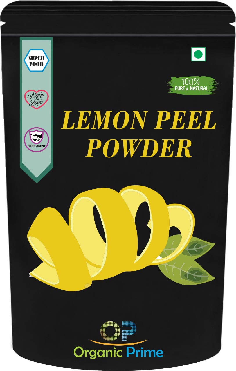 Organic Lemon Peel Powder (Citrus Limon) - 100% Pure Vitamin C Rich | Brightening Face Mask & Skin Care Treatment | Natural Exfoliator for Glowing Skin & Hair Pack | Perfect for DIY Beauty Recipes & Spa Days