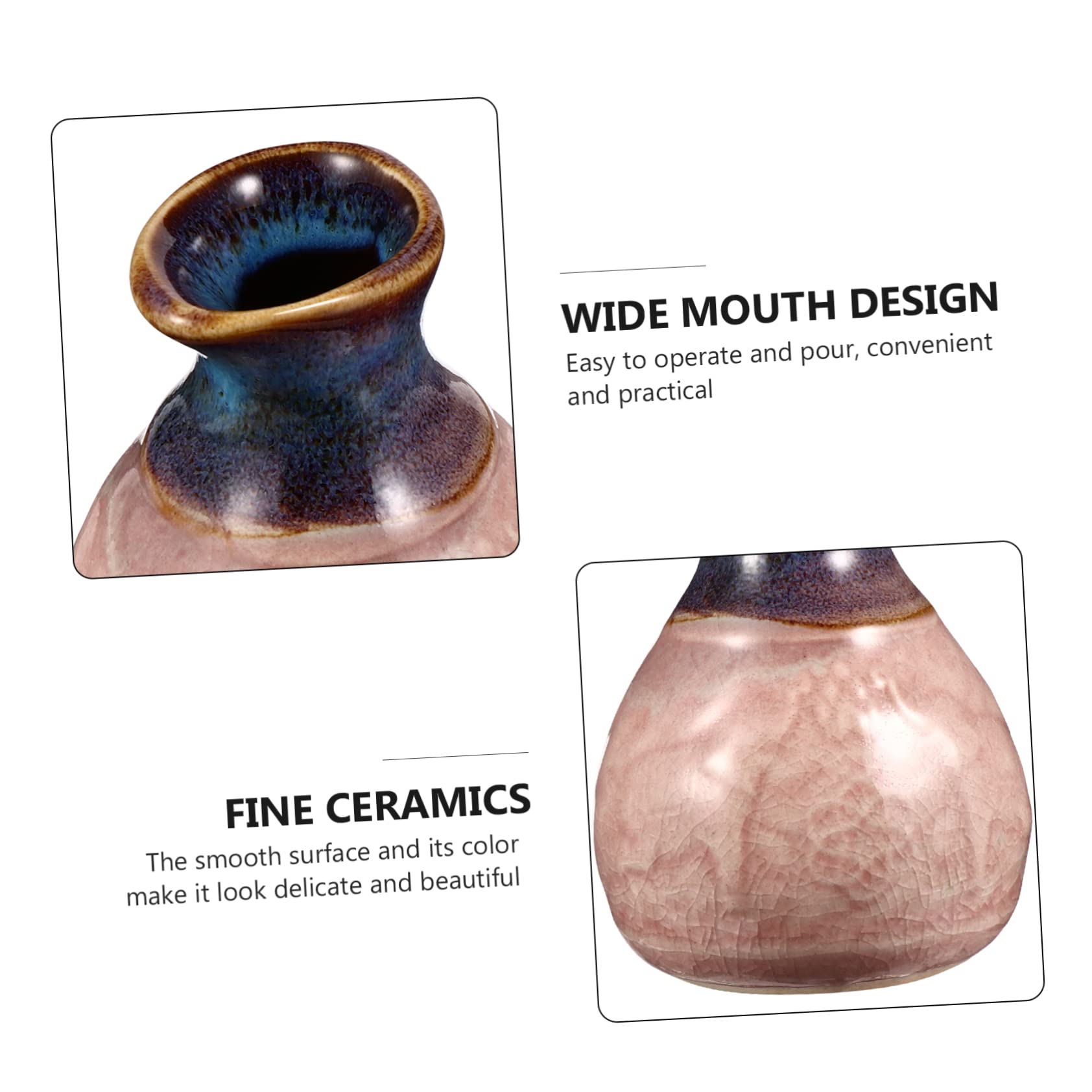 WOONEKY Refillable Ceramic Perfume Oil Bottles - Wide Mouth Empty Perfume Bottle Set for Essential Oils & Aromatherapy - Perfect for Travel, Home Decor & Gift Giving