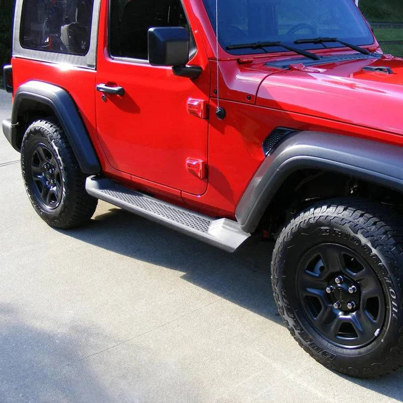 2018-2023 Jeep Wrangler JL 2 Door Textured Black Running Boards - OEM Style Side Steps for Off-Road & Daily Driving