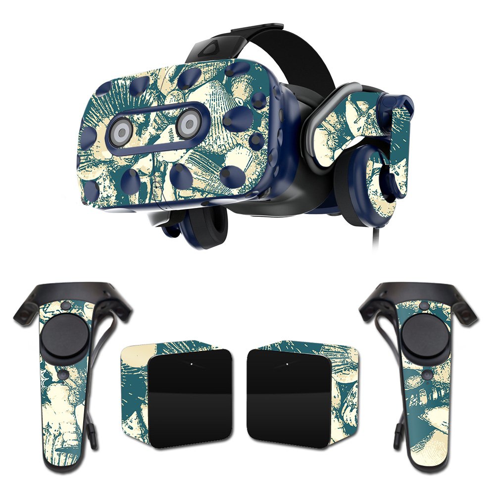 MightySkins Vinyl Decal Wrap Cover for HTC Vive Pro VR Headset - Tan Seashells Design | Protective, Durable & Customizable Skin | Easy to Apply & Remove | Made in USA | Perfect for Gaming, VR Enthusiasts & Personalization