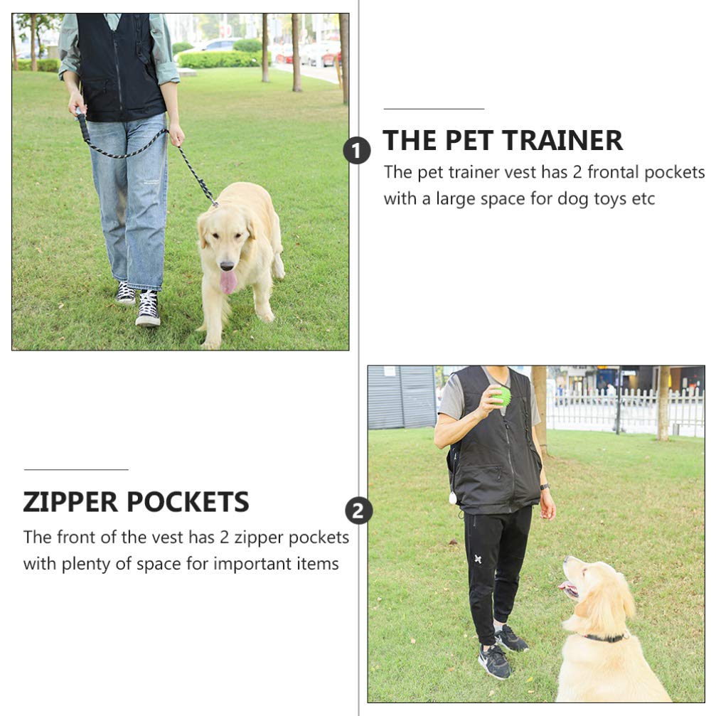**POPETPOP Small Dog Training Vest with Multi-Pockets - Professional Dog Trainer & Pet Owner Vest for Adults - Durable & Comfortable for Outdoor Walks, Obedience Training & Daily Use**