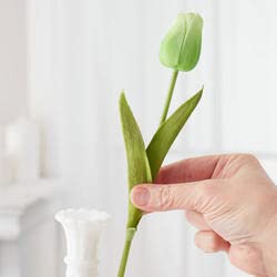 6 Pack Realistic Spring Green Tulip Stems - Artificial Silk Tulip Flowers for Home Decor, Easter Centerpieces, Wedding Bouquets & Spring Floral Arrangements