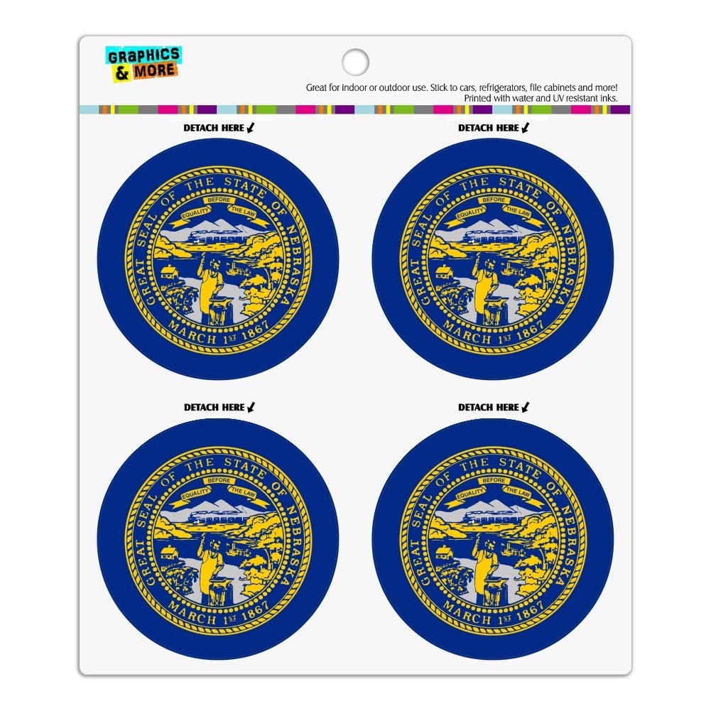 Nebraska State Flag Vinyl Refrigerator Magnet Set - Durable Fridge Magnets for Home, Office, Locker & Kitchen Decor
