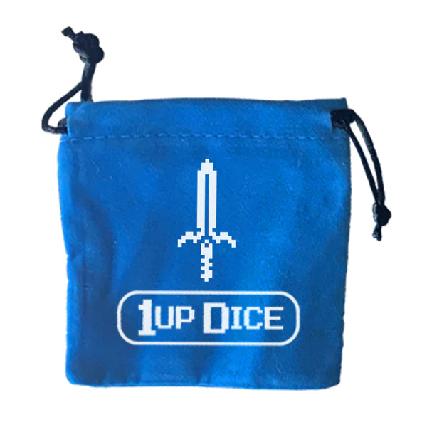 1UP Dice Polyhedral Set - 7-Piece RPG Dice with Mythical Sword Design for D&D, Pathfinder & Tabletop Games - Perfect for Fantasy Roleplaying & Game Nights