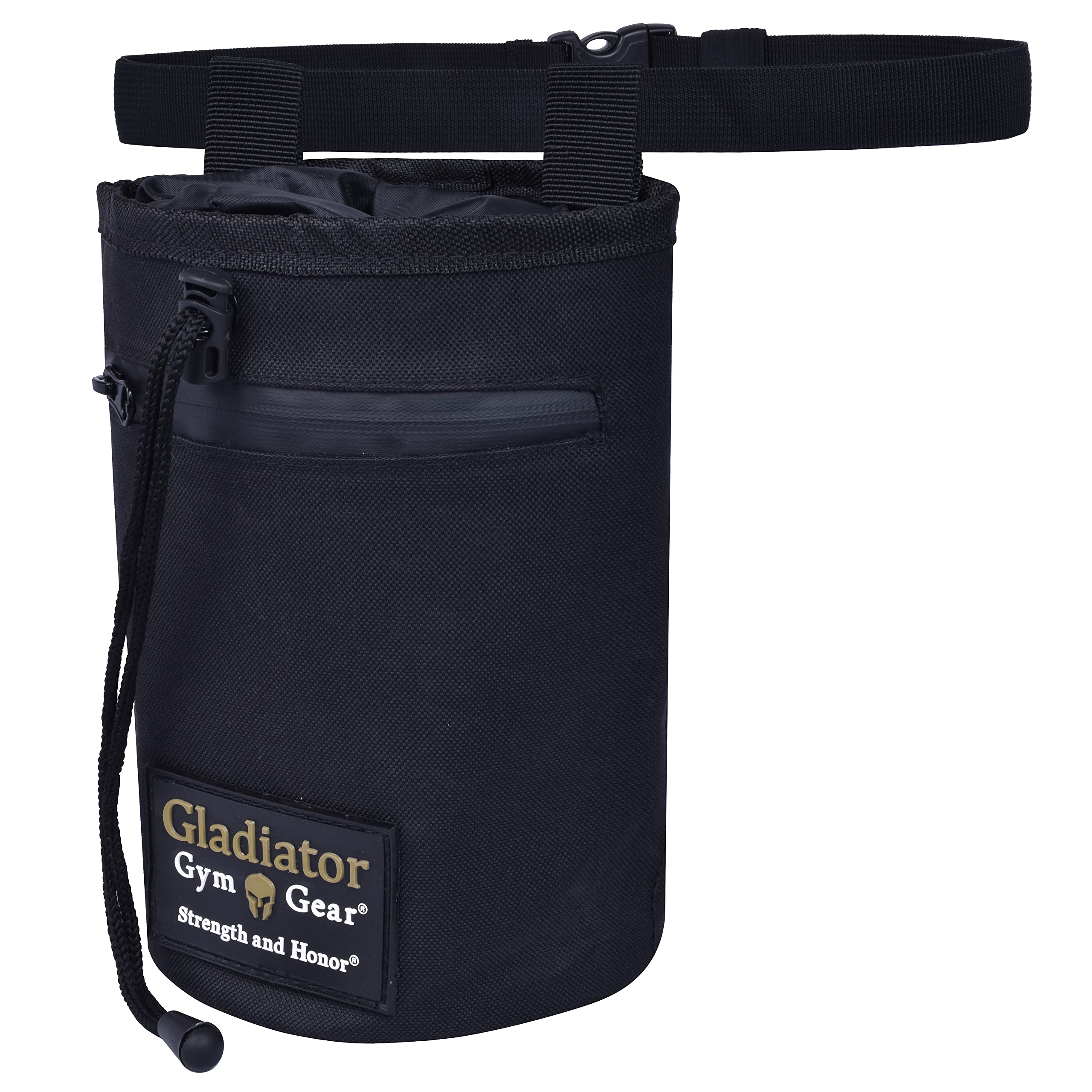 GLADIATOR GYM GEAR Premium Chalk Bag for Rock Climbing, Weightlifting & Gymnastics - Adjustable Belt, Drawstring Closure & Storage Pockets - Perfect for Training, Competitions & Outdoor Adventures