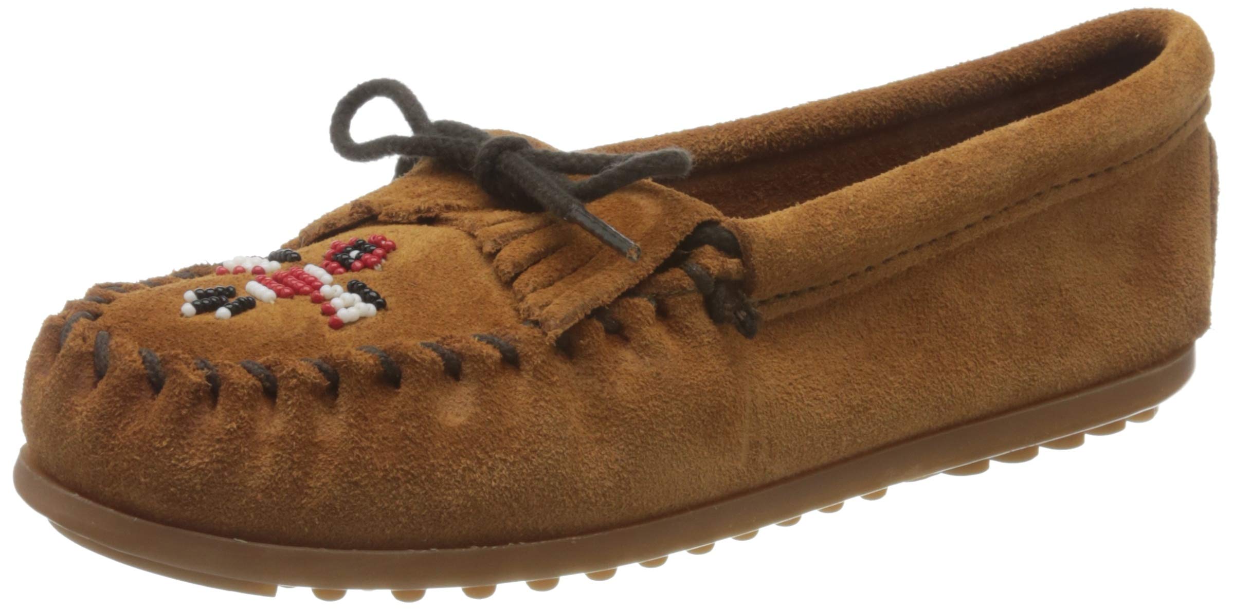 Minnetonka Thunderbird II Moccasins for Kids - Soft Leather Slip-On Shoes for Toddler, Little Kid & Big Kid - Comfortable & Stylish for School, Play & Outdoor Activities
