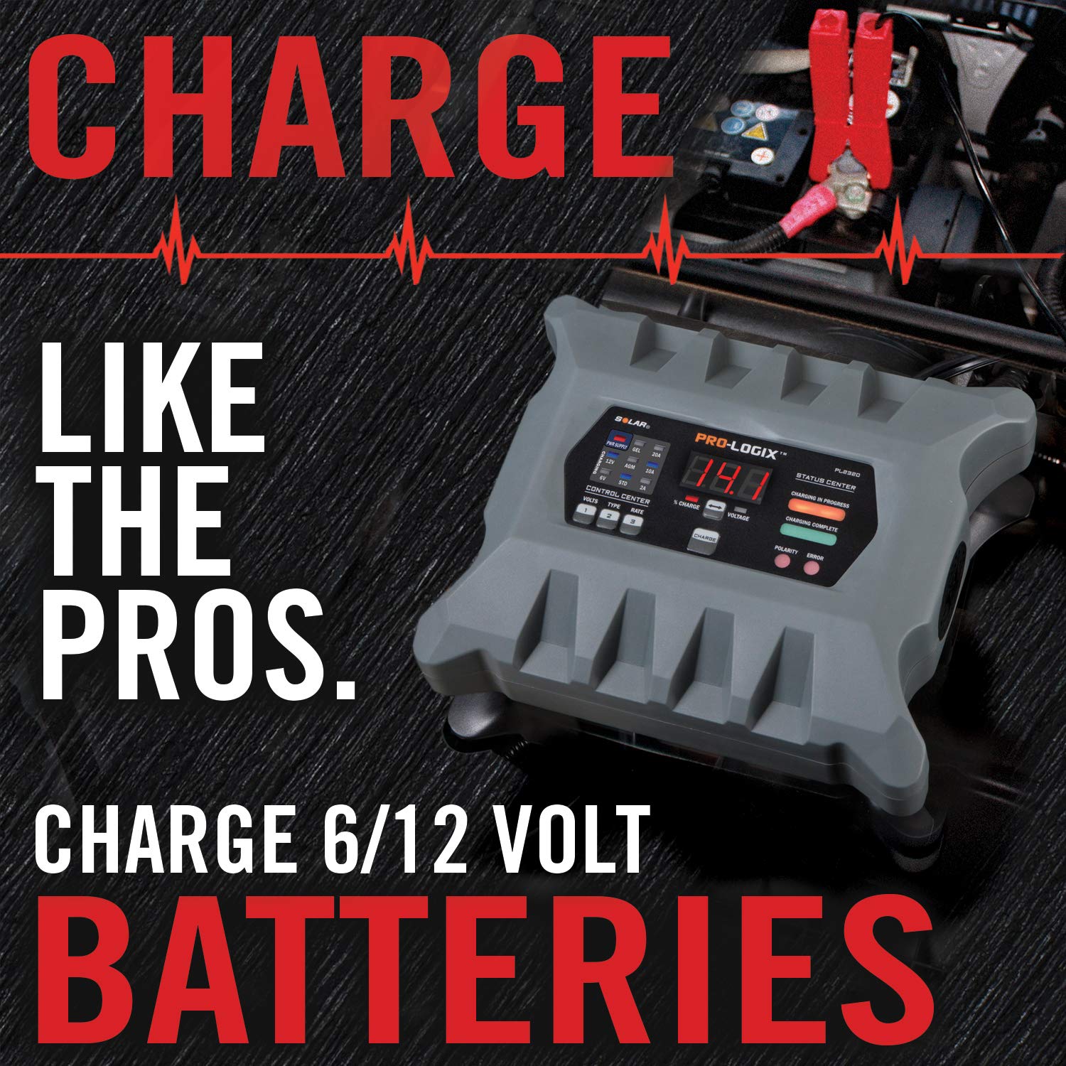 Clore Automotive PL2320 20-Amp Smart Battery Charger - 6V/12V Auto Charger, Maintainer & Stable Power Supply with Temp Compensation - Perfect for Cars, Motorcycles, Boats & Seasonal Vehicles