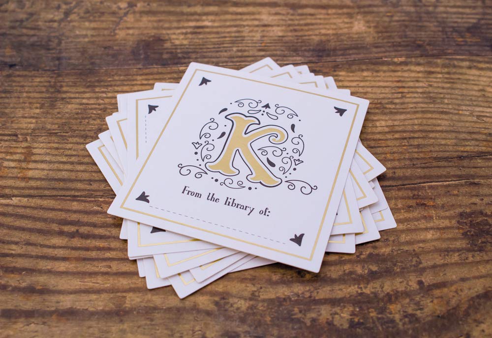 Personalized IF Letter Book Plates - Monogram Letter K for Books, Journals & Gifts - Perfect for Libraries, Book Lovers & Customized Home Decor