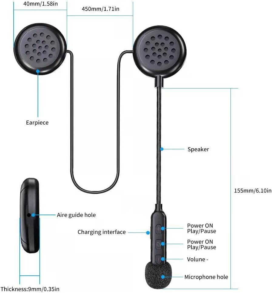 Motorcycle Helmet Bluetooth Headset - Wireless Helmet Speakers & Headphones with 90H Playtime, IP67 Waterproof, Ultra-Thin Design for Riding, Skiing & Outdoor Sports - High-Quality Sound System for Safe Communication
