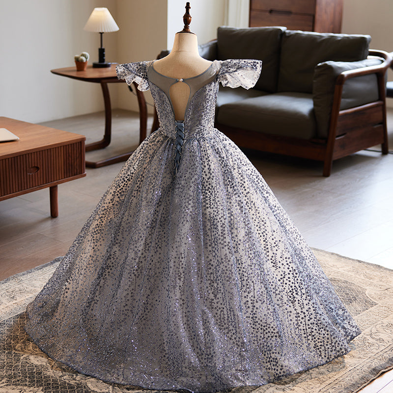 Sparkly Sequined Baby Girl Prom Dress - Toddler Pageant Birthday Princess Gown for Special Occasions & Photo Shoots