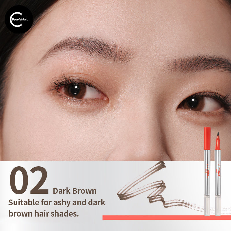 Judydoll Orange Label 2-in-1 Waterproof Eyebrow Pencil & Brush - Long Lasting Natural Brow Makeup for Daily Use & Special Occasions