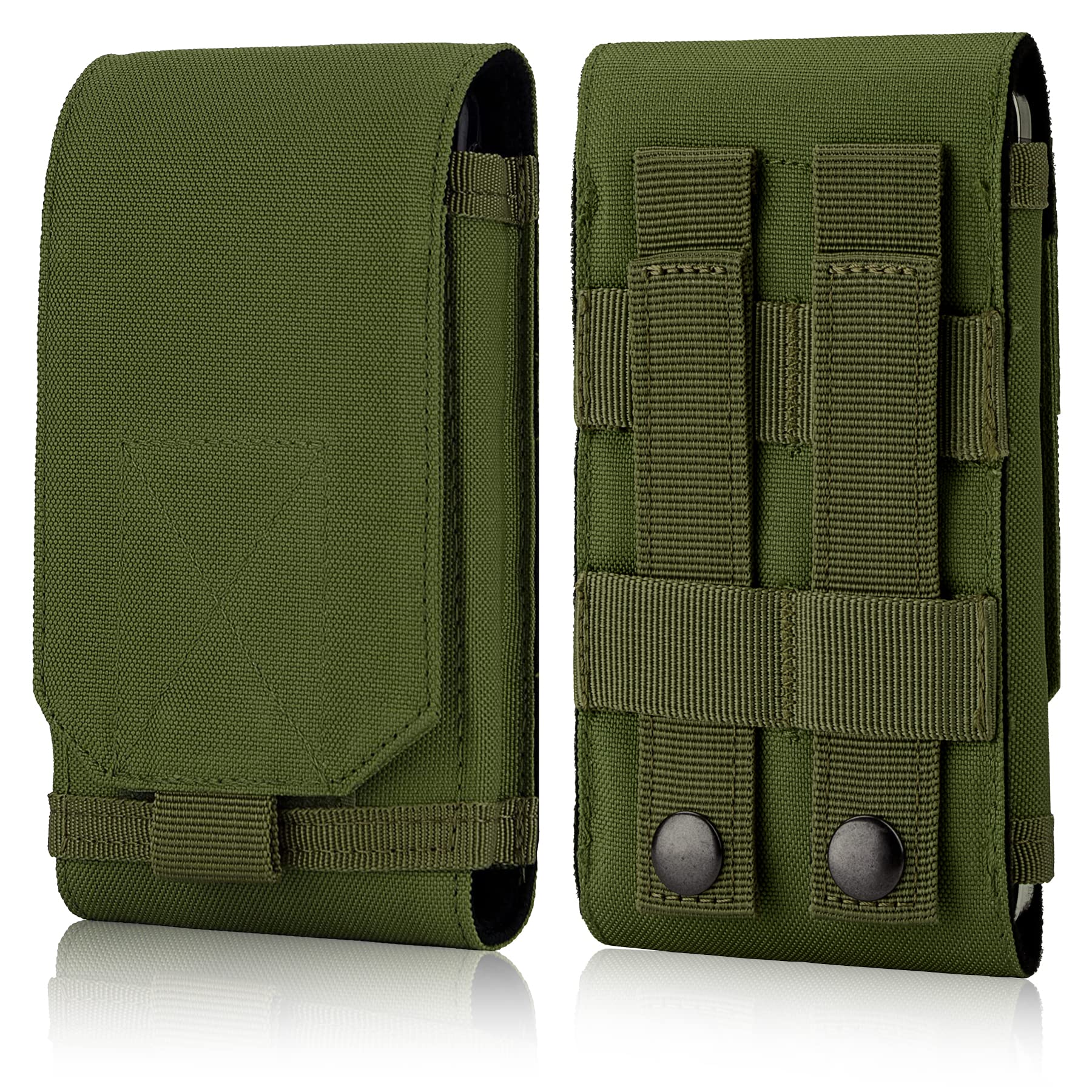 IronSeals Tactical Molle Phone Holster Pouch - Universal Belt Waist Bag for iPhone 16 Pro Max/16 Pro/15 Pro Max/14 Pro Max & Samsung S24/S23/S22 - Perfect for Hiking, Camping & Outdoor Adventures (Size L)
