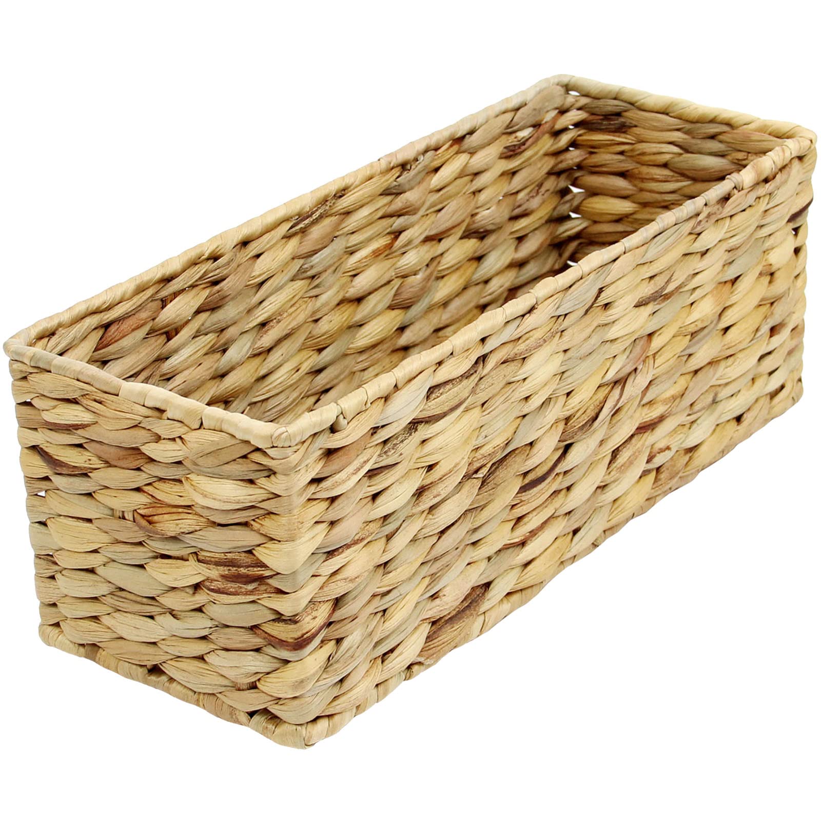 Casaphoria Hand Woven Hyacinth Toilet Paper Basket - Natural Water Hyacinth Storage Organizer for Bathroom Towels, Sundries & Essentials - Durable Rectangular Bathroom Decor - Perfect for Farmhouse, Coastal & Boho Style Homes