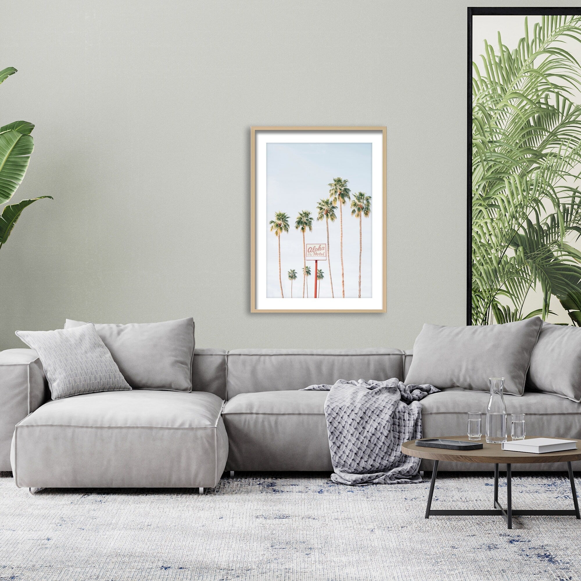 Aloha Hotel Framed Print Wall Art by Kathrin Pienaar - Tropical Beach Decor for Living Room, Bedroom & Office - Perfect Hawaiian Theme Home Decoration