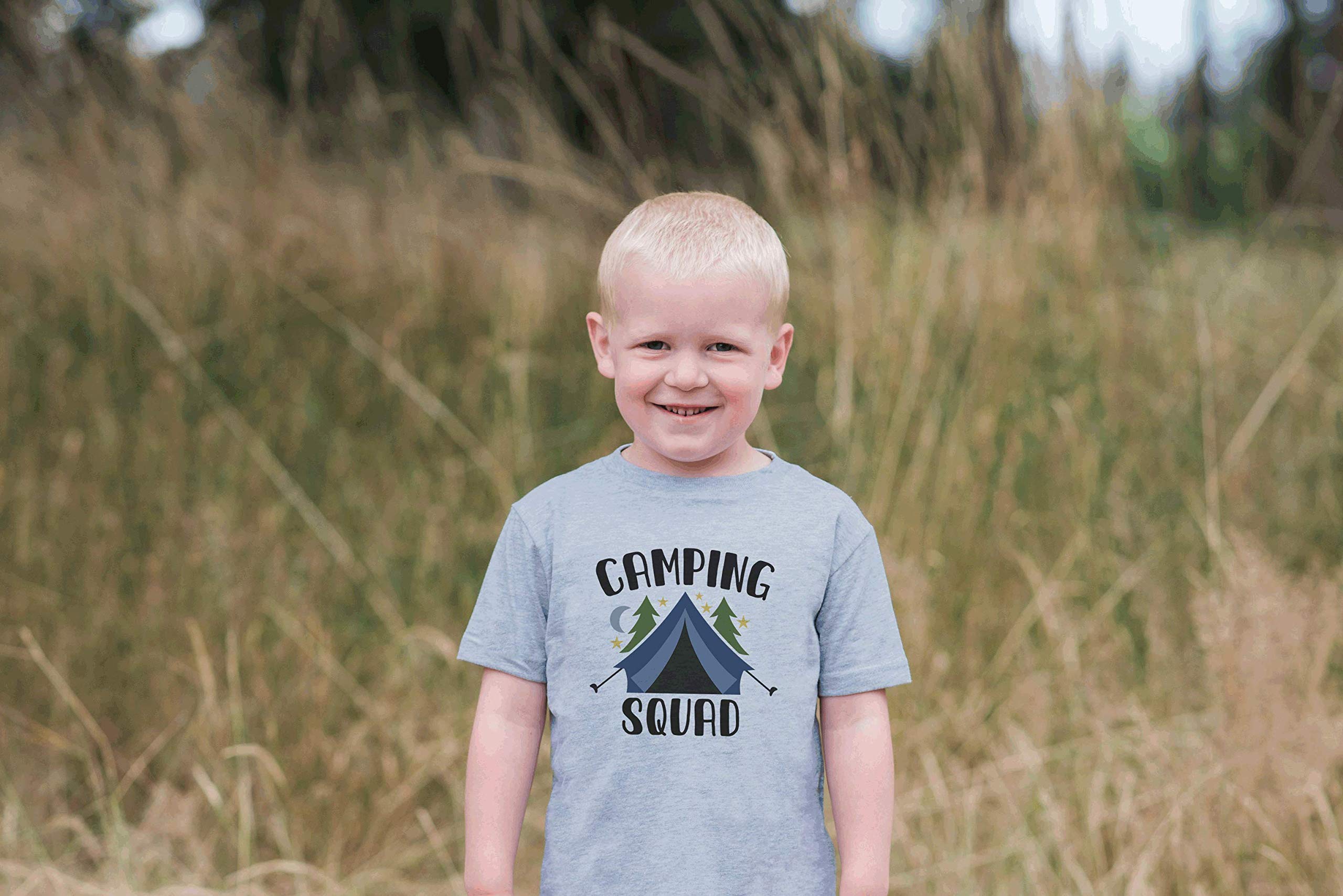 7 ate 9 Apparel Kids Camping Squad Tent Grey T-Shirt - Comfortable Cotton Tee for Outdoor Adventures, Summer Camp & Family Trips