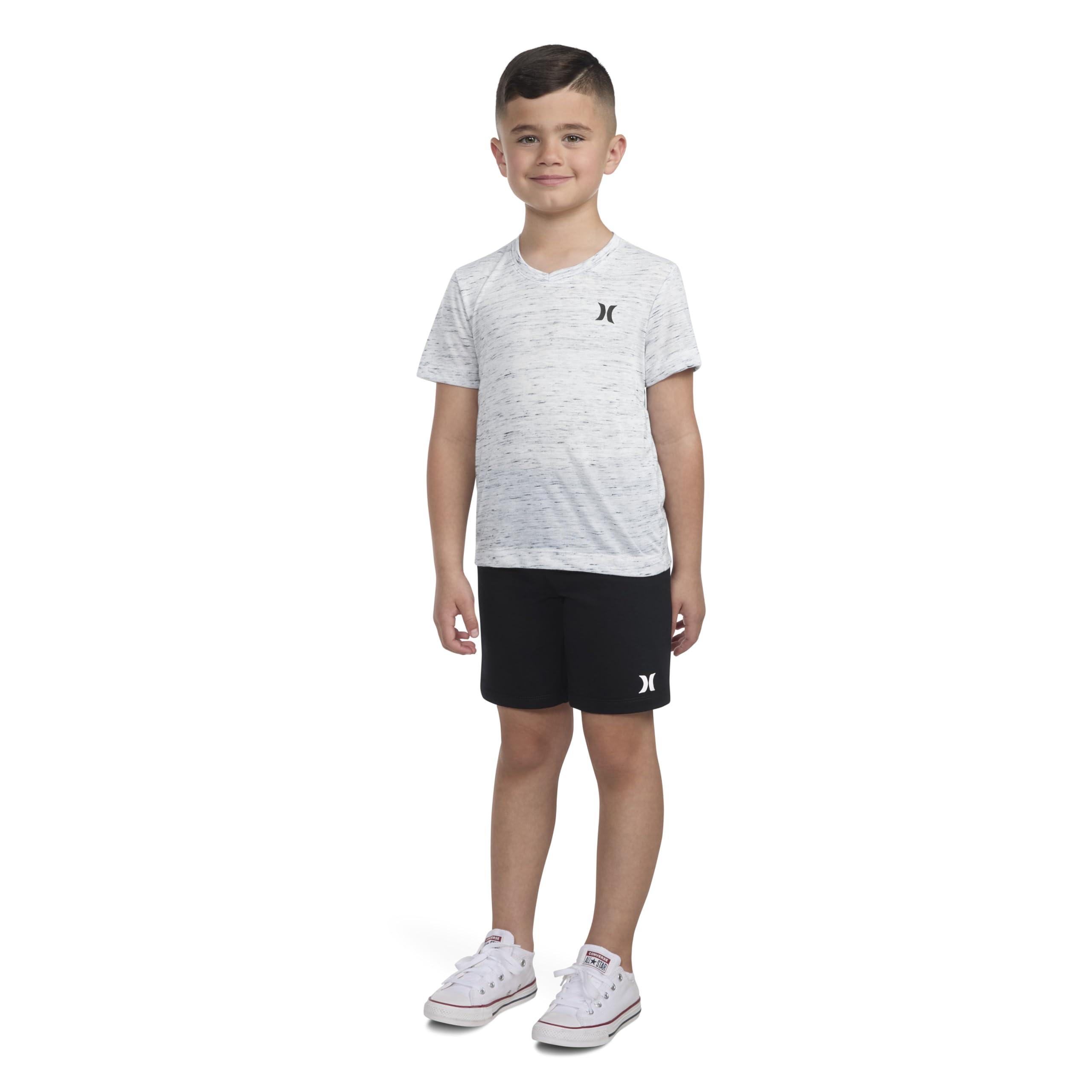 Hurley Baby Boys Soft Basic Cotton T-Shirt and Shorts 2-Piece Outfit Set - Comfortable Casual Playwear for Toddlers, Infants & Newborns - Perfect for Playdates, Daycare & Summer Outings