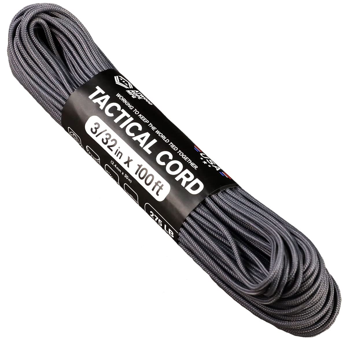 Atwood 275 Tactical Paracord 100ft - Survival Gear for Lanyards, Bracelets & Outdoor Use