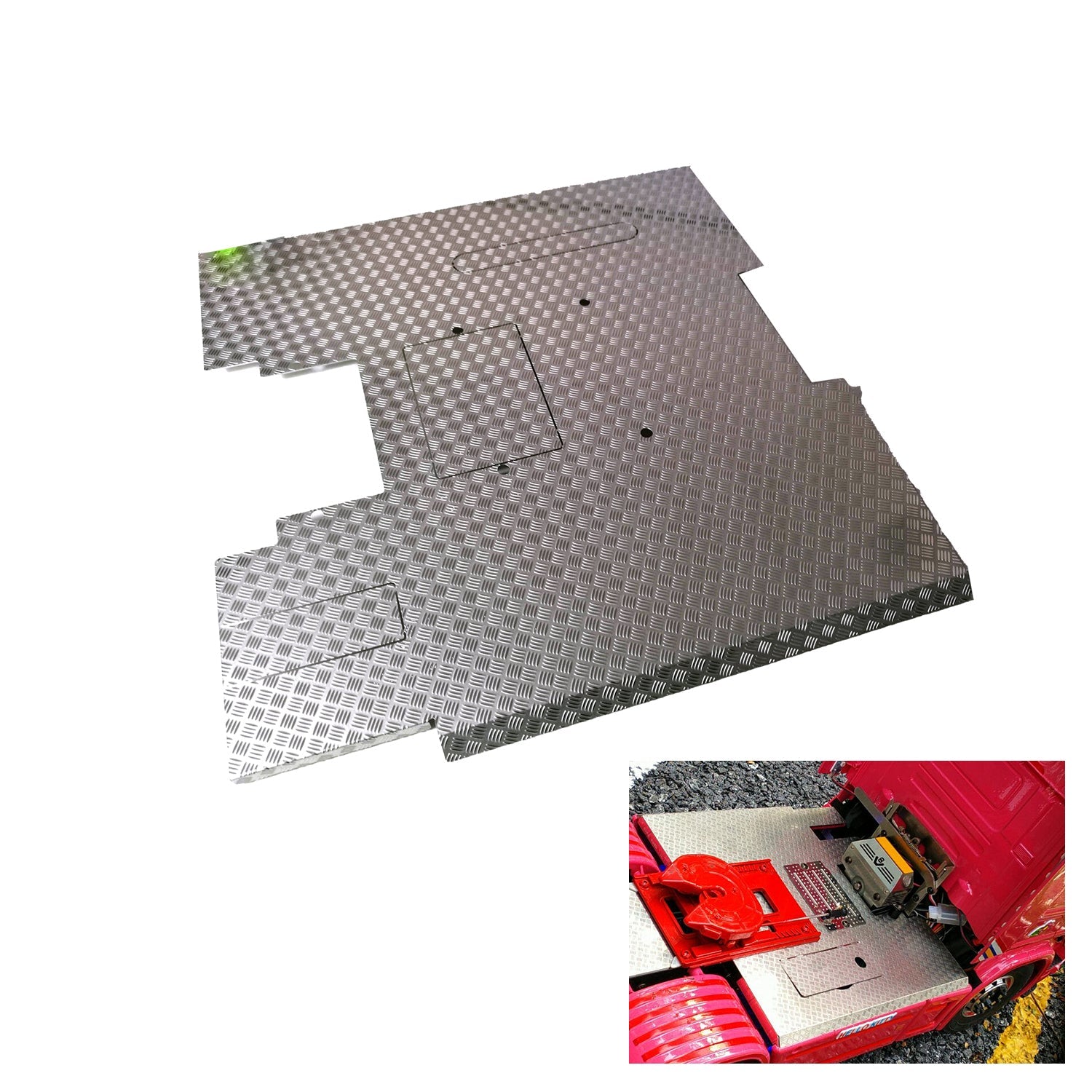 All-Metal Anti-Skid Plate Upgrade Part for 1/14 620 56325 RC Car & 1581 470 Remote Controlled Tractor - Durable DIY Truck Accessory for Off-Road Racing and Heavy-Duty Construction Play