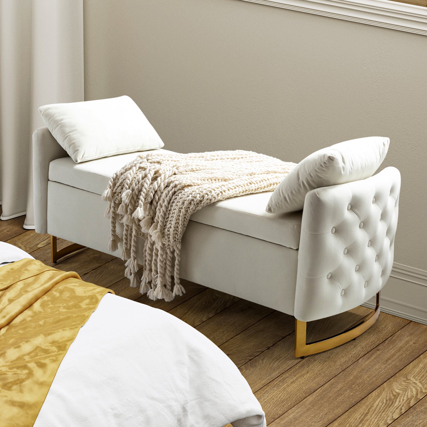 Angelo Upholstered Flip Top Storage Bench - Stylish Ottoman with Hidden Storage for Living Room, Bedroom & Entryway - Perfect for Home Organization & Extra Seating
