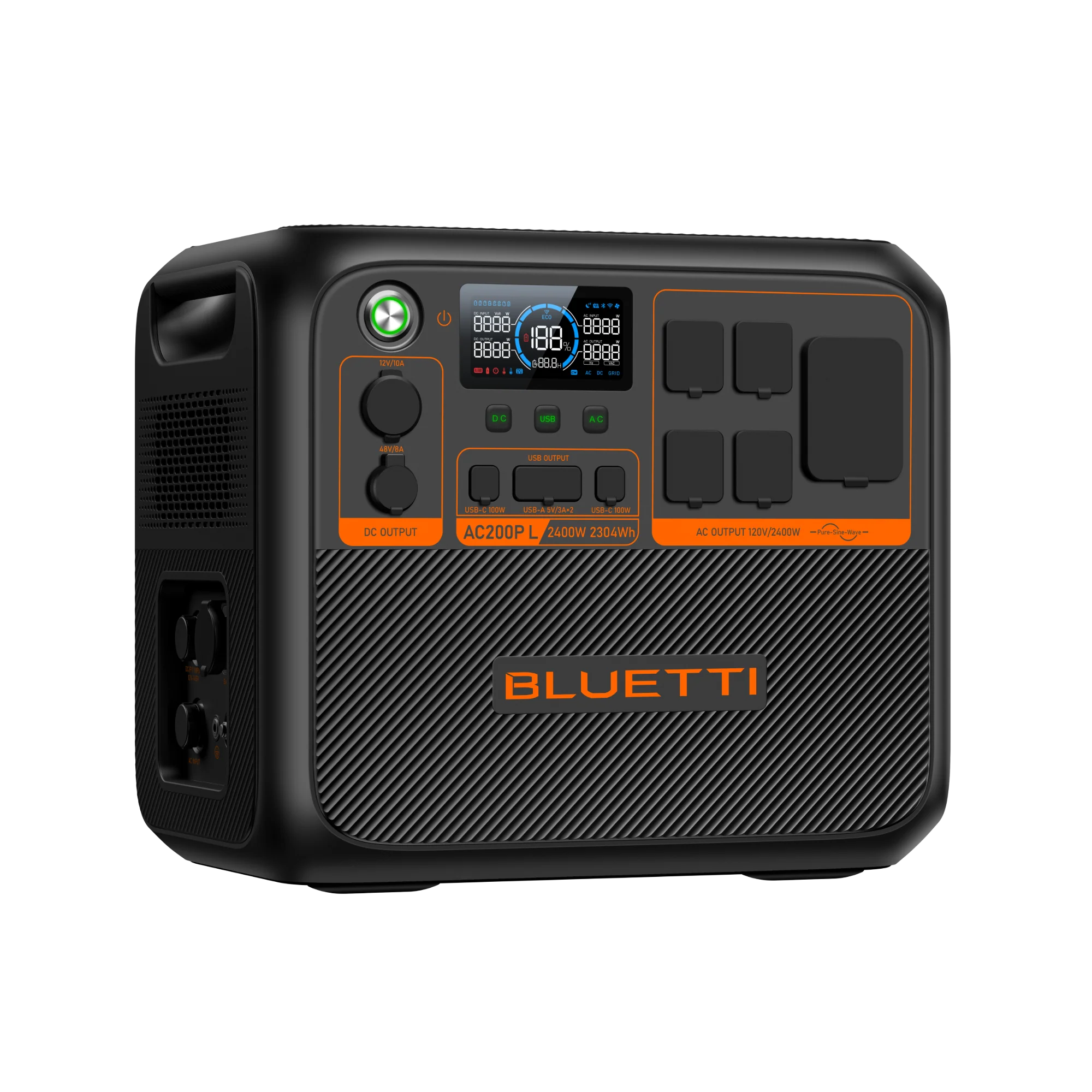 BLUETTI AC200P 2304Wh 2400W Portable Power Station with 6 AC Outlets - Solar Generator for Camping, RV, Home Backup & Emergency Power Supply