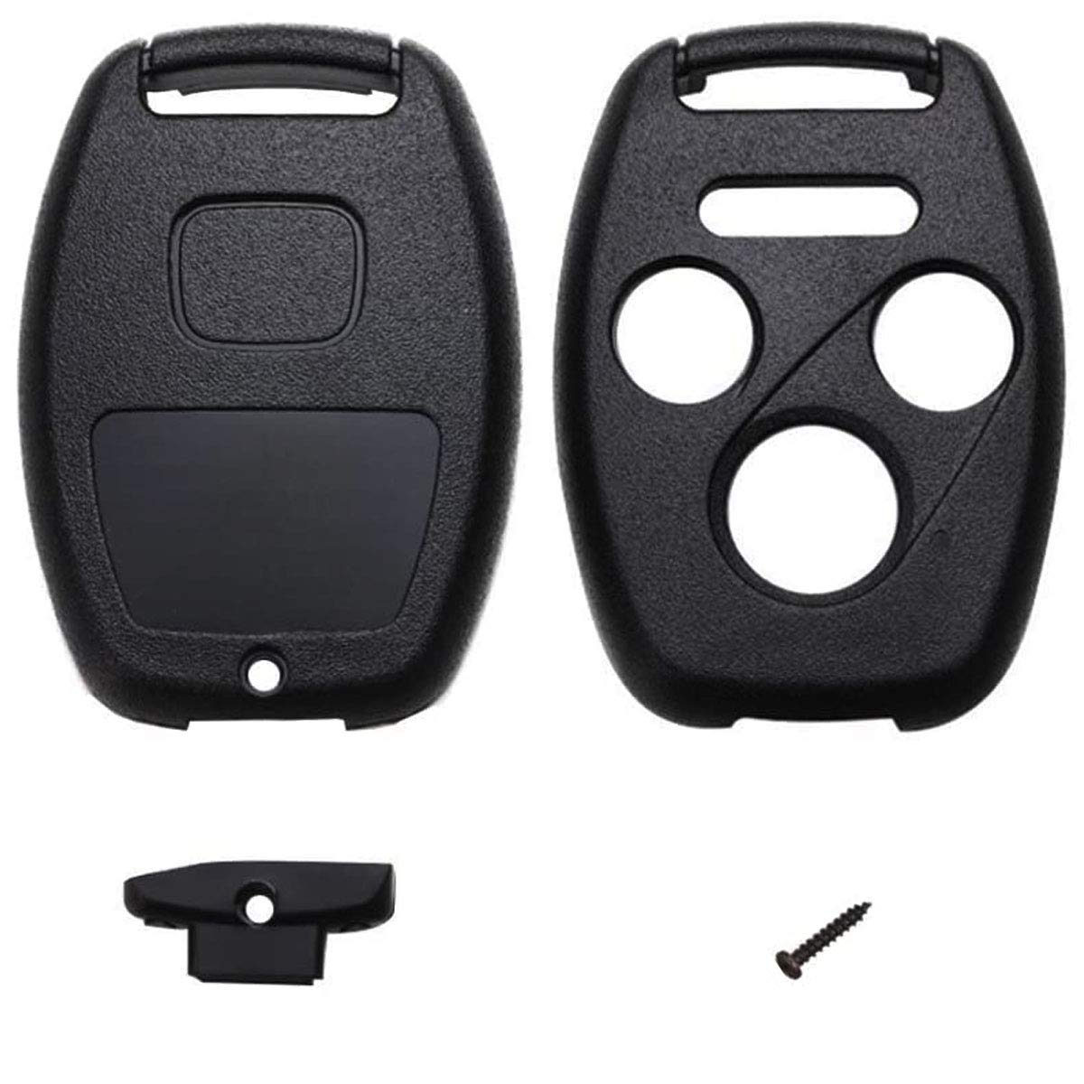 Replacement Key Fob Shell Case with 4 Buttons & Screwdriver - Compatible with Honda Accord, Civic, EX, Pilot - Keyless Entry Remote Cover (1 Black) - Perfect for Car Key Repair & Replacement